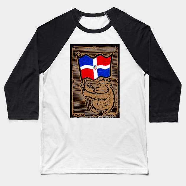 Dominican Republic Flag Ape Baseball T-Shirt by WalterMoore